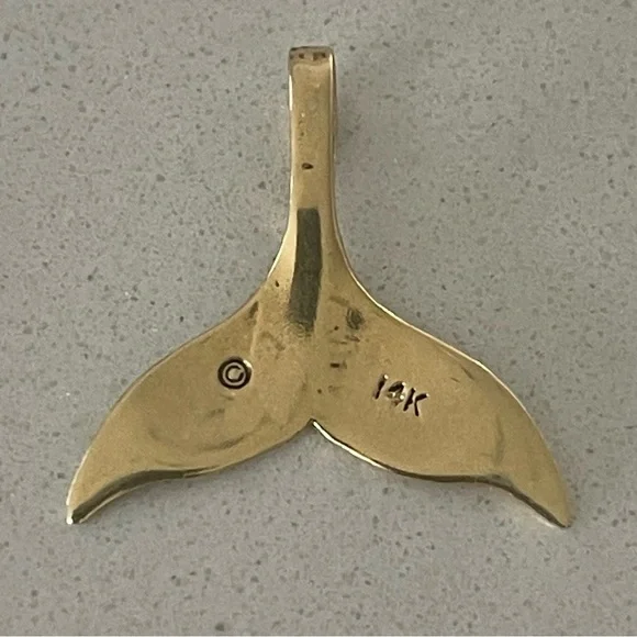 14kt. Yellow Gold Whale Tail Pendant
